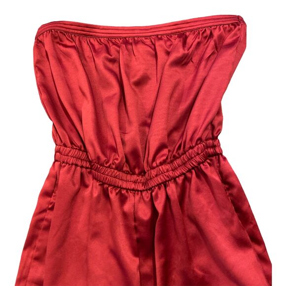 Urban Outfitters‎ Strapless Jumpsuit Red Wine Small UO Pockets Wide Leg - Picture 4 of 5